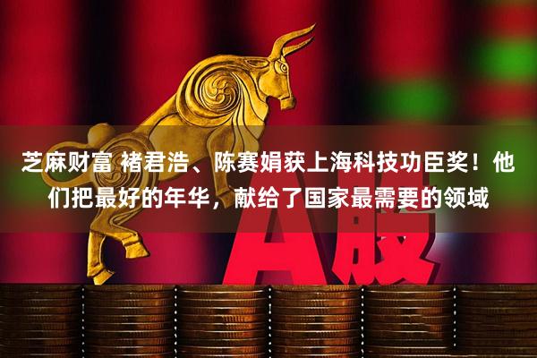 芝麻财富 褚君浩、陈赛娟获上海科技功臣奖！他们把最好的年华，献给了国家最需要的领域